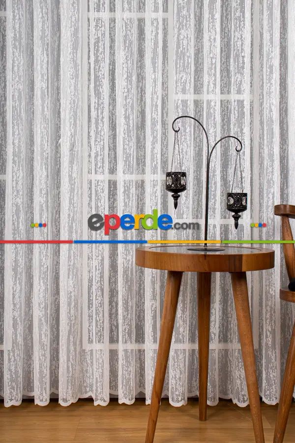 Fransız Dantel Örme Tül Perde