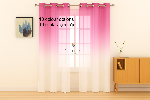 Mavi Renk Renkli Degrade Rustik Tül Perde Fuşya
