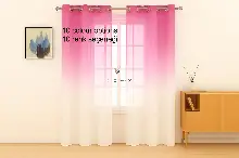 Fuşya Pembe Renk Renkli Degrade Rustik Tül Perde