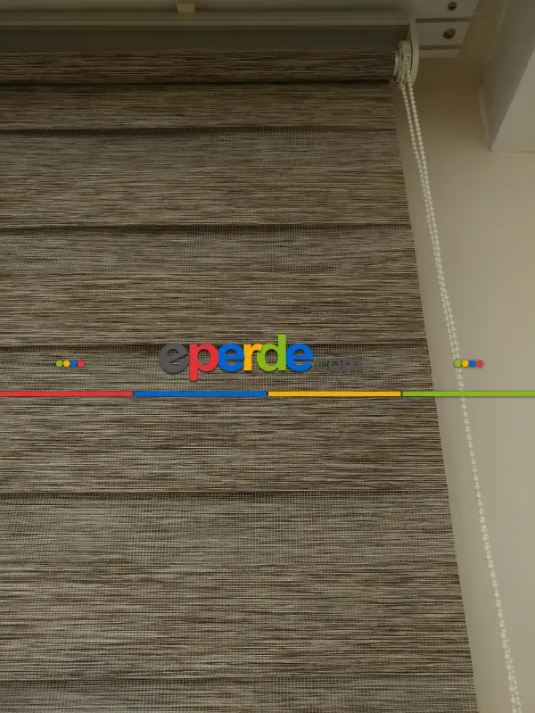 Oturma Odası - Zebra Perde Bambu Düz Zebra Perde, Vizon Rengi