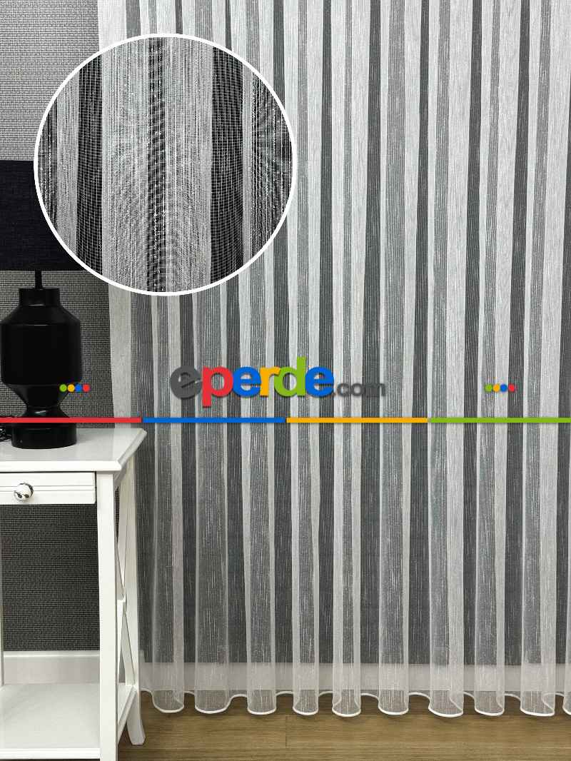 Mutfak Tül Şantuk İplikli Düz Tül - Ütü İstemez - Kurşunlu Tül