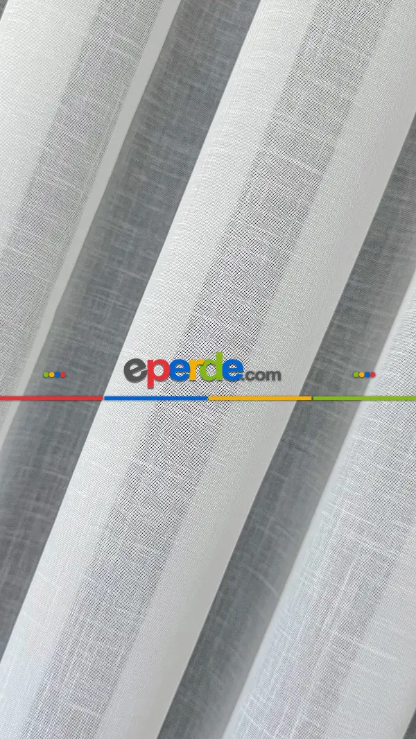 Ekru Naturel Keten Tül Perde - Ütü İstemez - Kurşunlu - S Pile Seçenekli - Premium Kalite