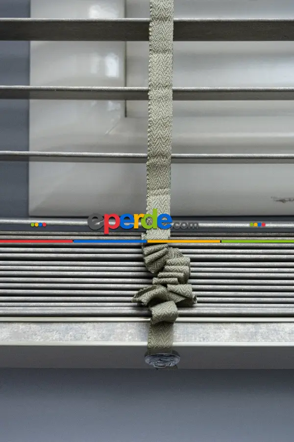50 Mm Ahşap Jaluzi Perde - Kurdelalı- Haki