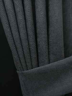 Gri Renk Düz Pileli Fon Perde- Gri-Füme-Antrasit 70cm X 260cm 