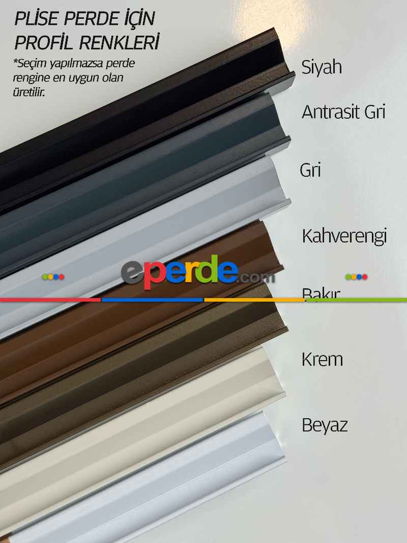 Premium Plise Perde, Cam Balkon Perdesi (20 Renk)