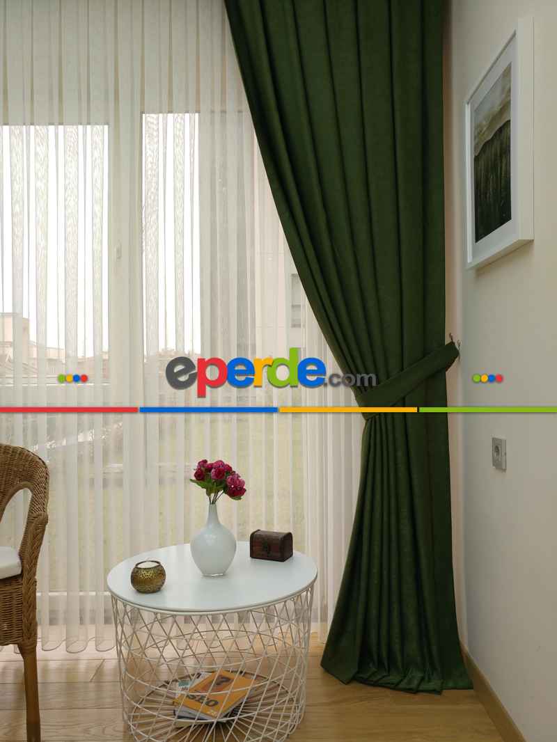 Soft Çimen Yeşili Fon Perde (180)- Yeşil Koyu Yeşil