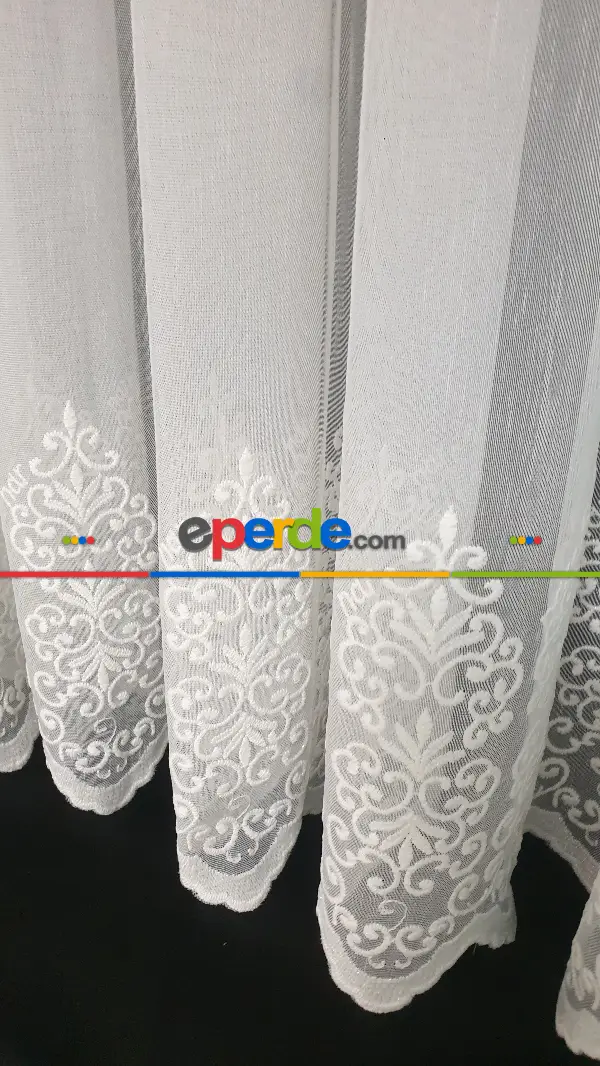 Bambu Ütü İstemez Kırışmaz Sıra Damask Tül