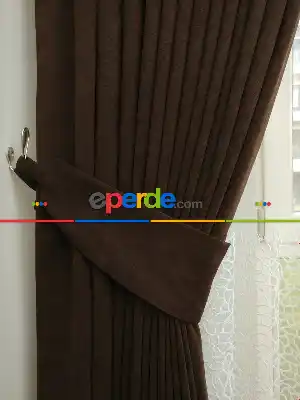 Kahve - Düz Fon Perde ( Dökümlü Fon Perde)- Kahverengi