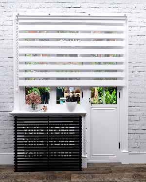 Mutfak Perdesi Zebra Perde Düz Seri- Beyaz