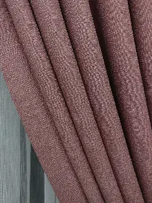 Salon Fon Perde - Keten Pudra Renk Düz Fon Perde- Pudra