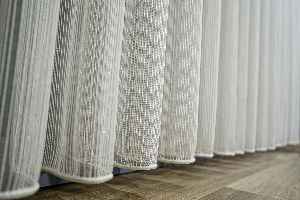 Desen Almira Simli Çizgili Eteği Kurşunlu (gramajlı) Tül Perde