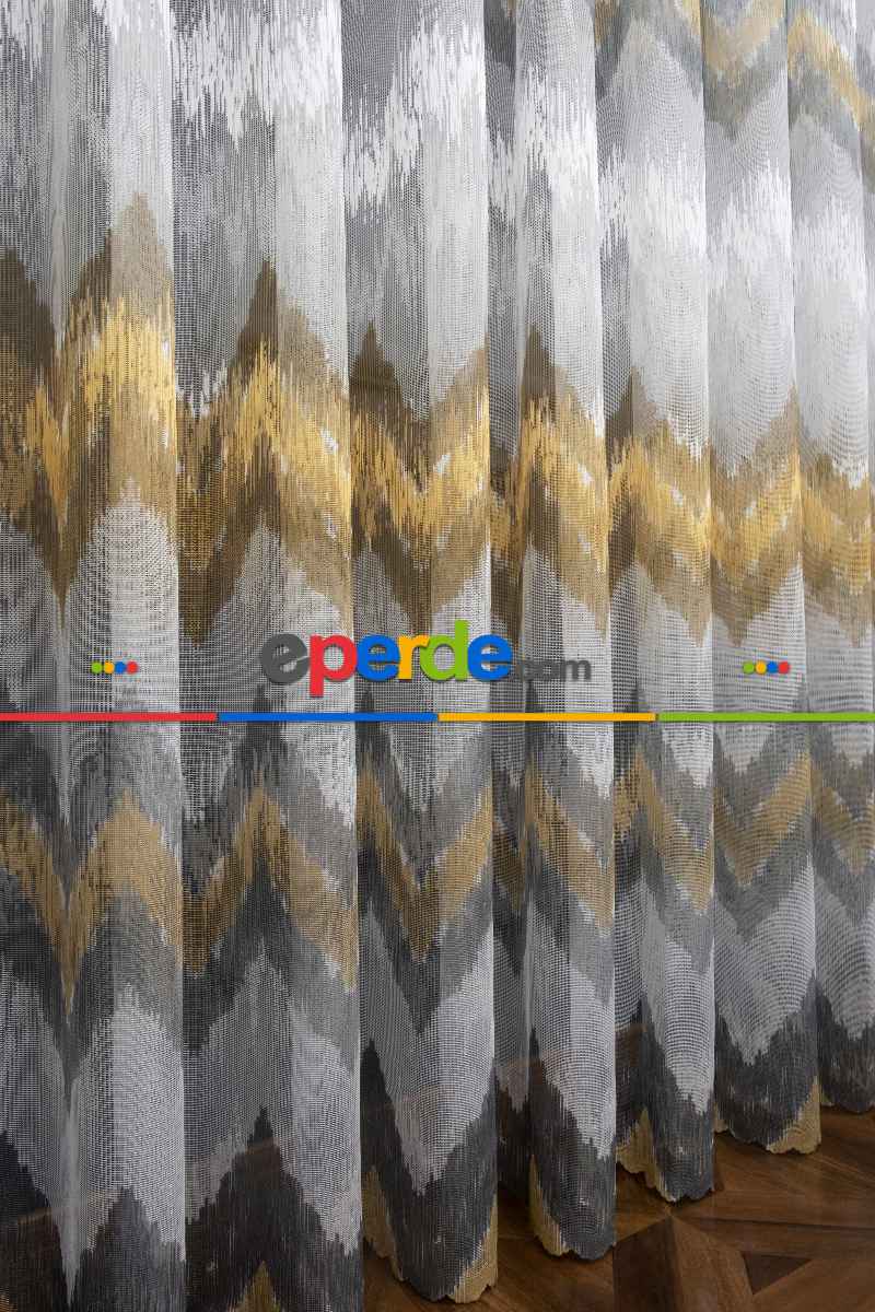 Yatak Odası - Harmony Tül Yeni Tasarım Renkli Sarı Renk Tül