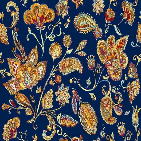 Çiçek Desenli Fon Perde Evm787 Kumaşı Kalındır Duck Bezi Değildir- Beyaz-Hardal Sarısı