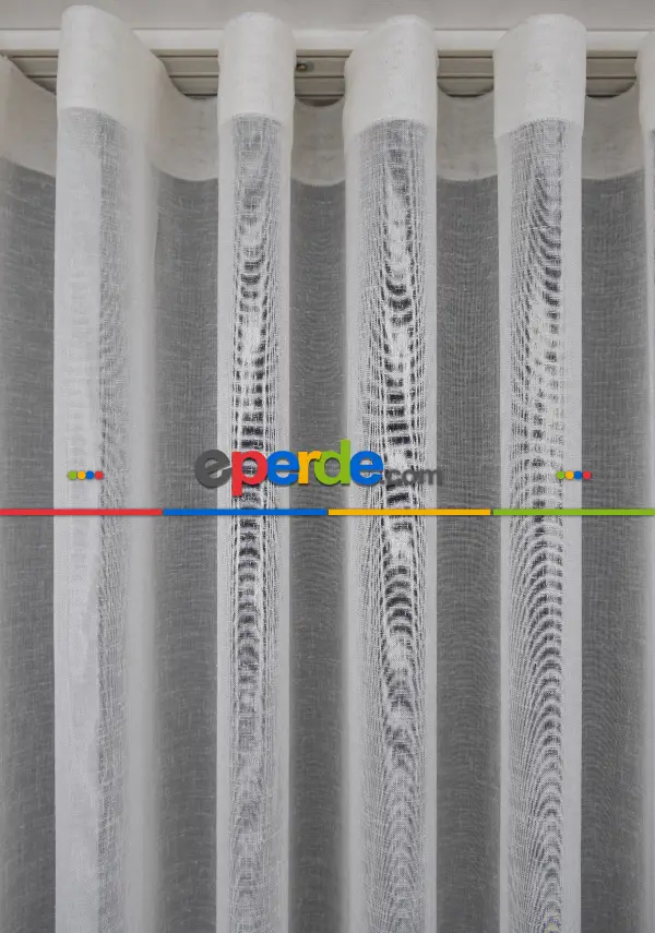 Yatak Odası - Keten Tül Ütü İstemez Dökümlü Tül - İtinalı Dikiş - S Pile