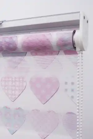 Kalpli Desen Zebra Perde- Turkuaz-pembe