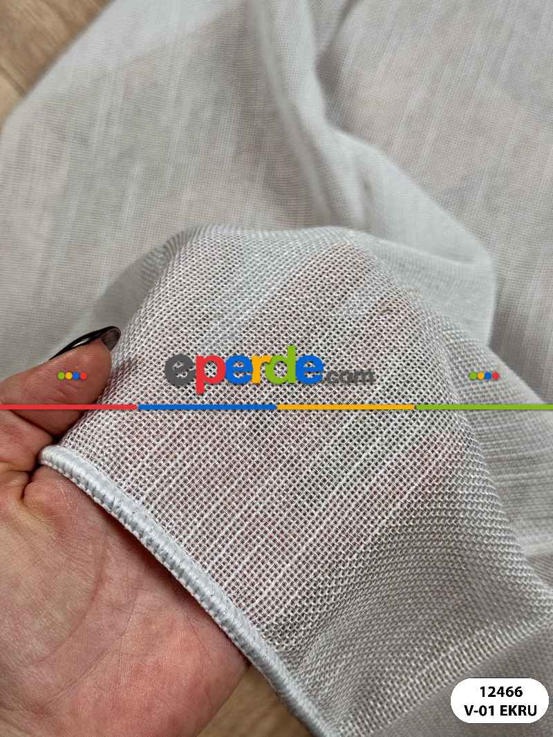 Etek Ucu Damask Nakışlı Düz Tül Perde, Özel Dokuma Premium Seri