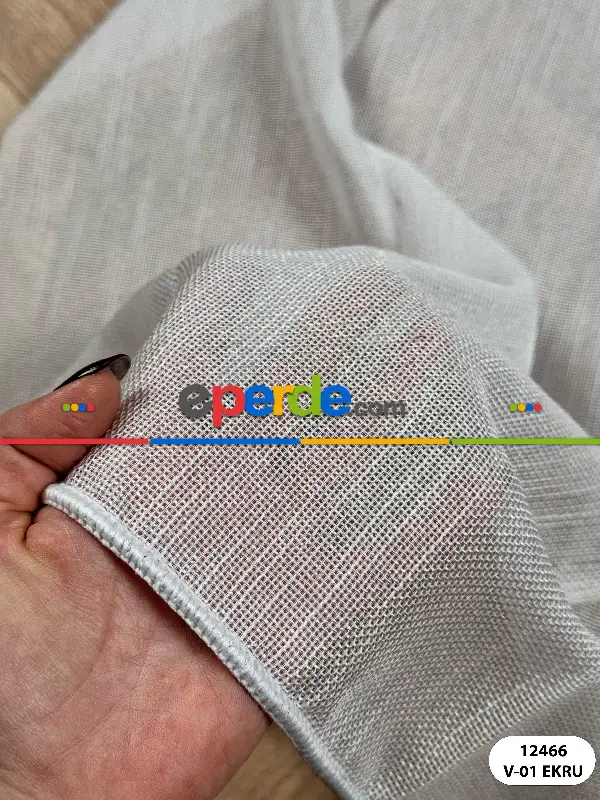 Etek Ucu Damask Nakışlı Düz Tül Perde, Özel Dokuma Premium Seri