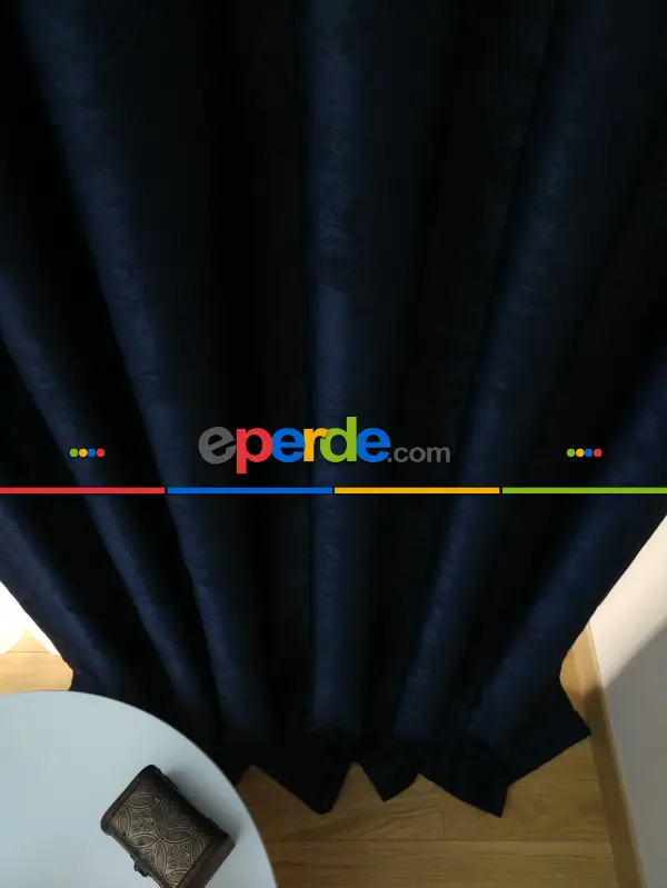 Soft Lacivert Fon Perde (180)- Lacivert