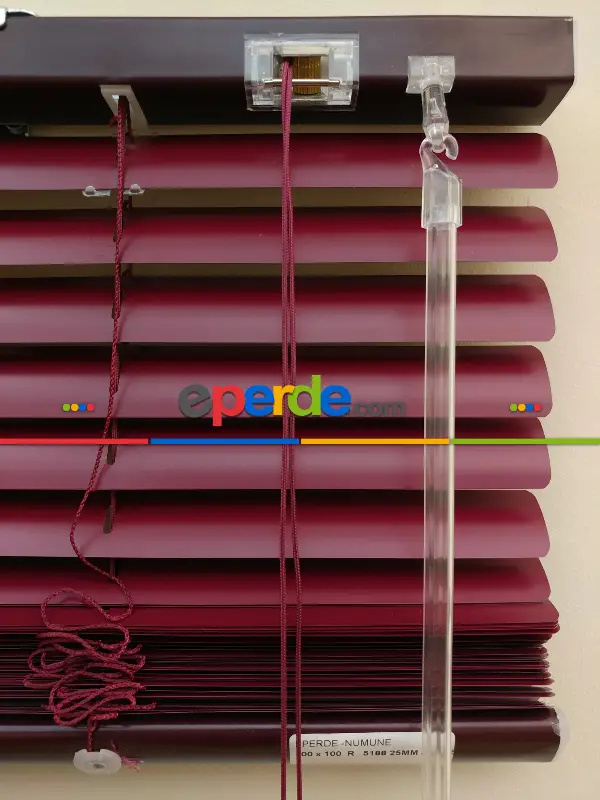 Bordo - Alüminyum Jaluzi Perde - 25mm Kalınlığında- Bordo