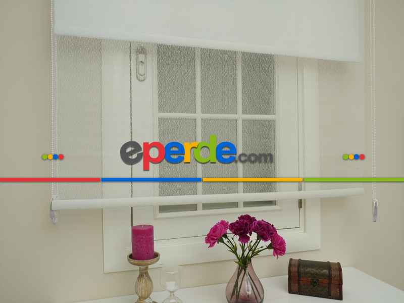 Oturma Odası - Jakar Örme Tül- Ekru Çiftli Sistem Dantel Desenli Perde- Ekru