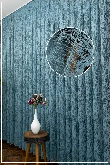 Yeni Tasarım Moda Cam Kırığı Örme Tül Perde Mavi - Mint