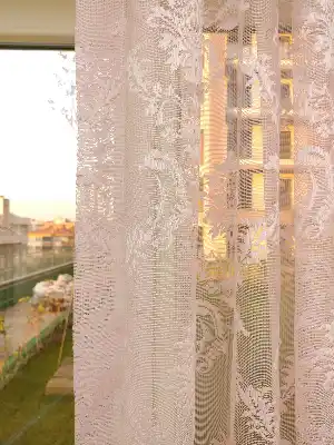 #üreticifirma Damask Desenli Tül Perde 1.kalite- Pembe Pudra Pembe