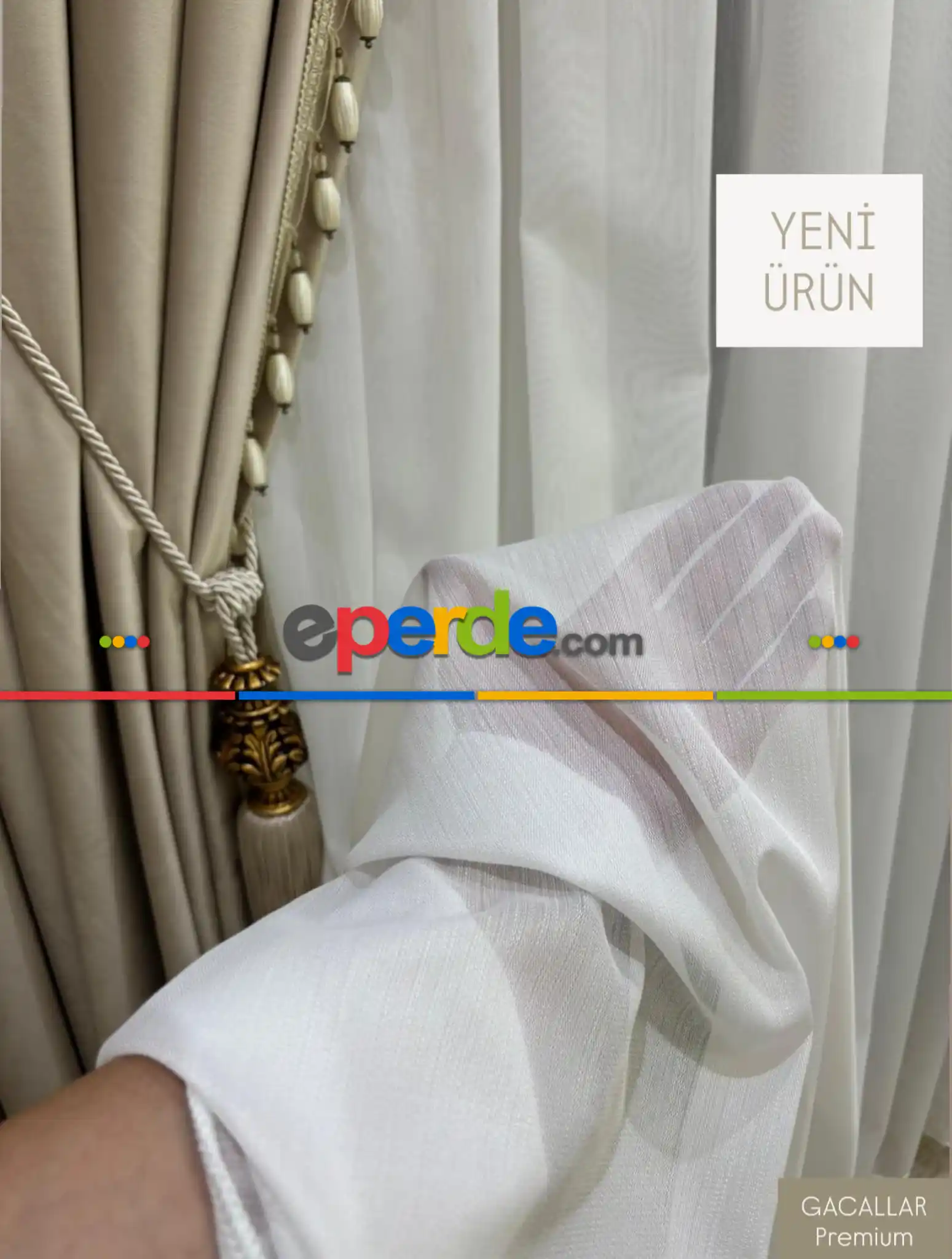 Premium Bambu Şantuklu Ağır Gramajlı 1/3 Sık Kat Pileli Ütü İstemeyen Tül Perde