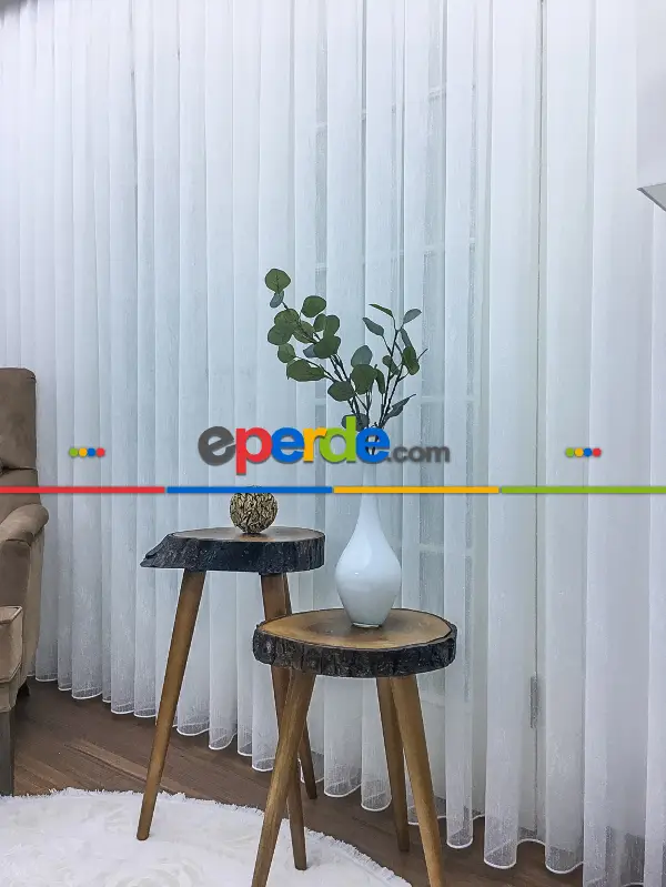 Ütü Gerektirmeyen Dertsiz Keten Şantuk Düz Tül Perde 2025 Premıum++ Ekru - Kurşunlu Tül