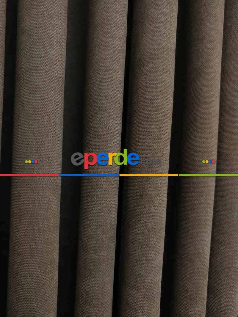 Sütlü Kahve Düz Fon Perde Dökümlü Birinci Kalite 300 Cm Geniş En Daha Hesaplı- Sütlü Kahve