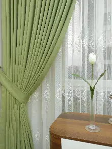 Su Yeşili Düz Fon Perde Dökümlü Birinci Kalite 300 Cm Geniş En Daha Hesaplı- Su Yeşili