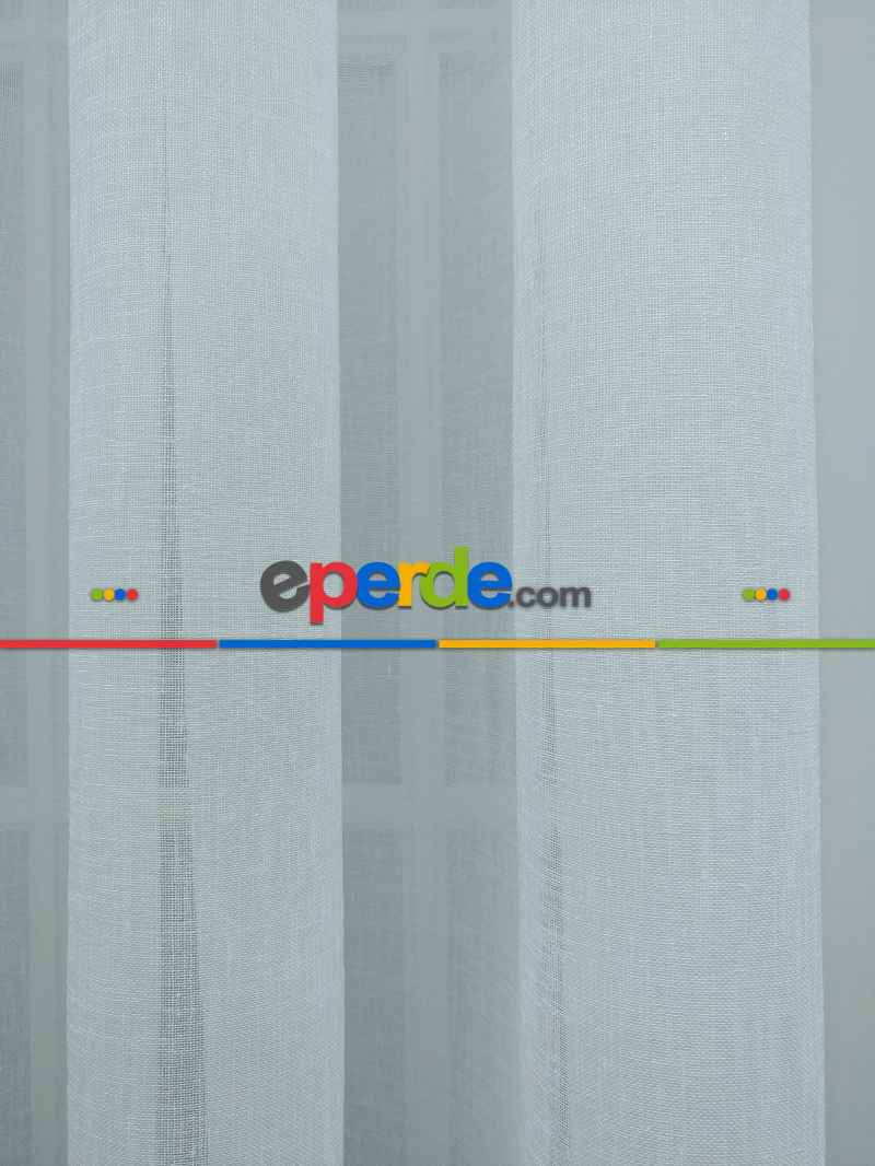 Mutfak - Ekru ( Beyaza Yakın ) - Keten Tül Perde- Beyaz-ekru