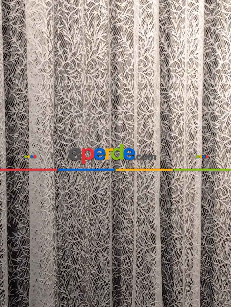 Oturma Odası - Örme Tül Dal Desen Ekru