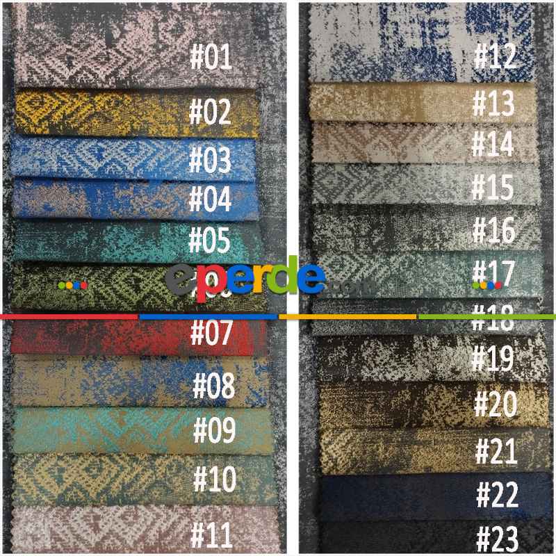 Geniş Enli Jakarlı Dokuma Salon Yatak Odası Lüks Perdeler 33 Renk Seçenekli