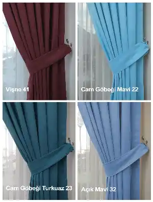 Düz Fon Perde 35 Renk 1/3 Sık Pile Seçeneği/ekstra %20 İndirim- Çok Renkli 50cm X 260cm 