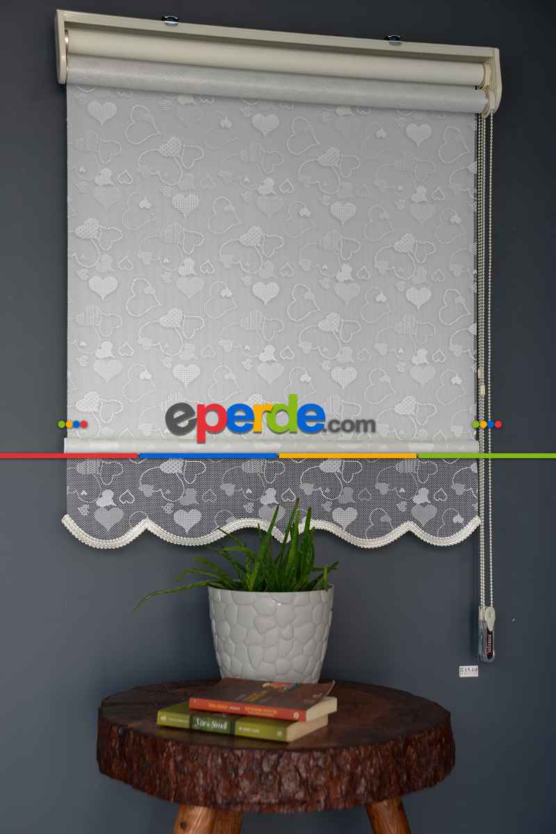 Halim Perdesan Dacuz-202 Beyaz Renk Etekli Veya Eteksiz Çift Mekanizmalı Tül Stor Perde