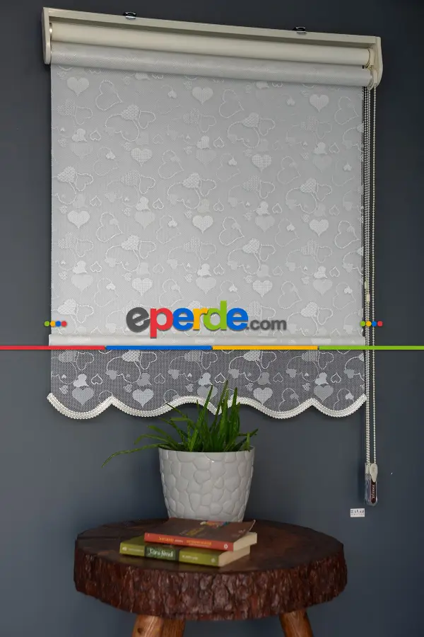 Halim Perdesan Dacuz-202 Beyaz Renk Etekli Veya Eteksiz Çift Mekanizmalı Tül Stor Perde