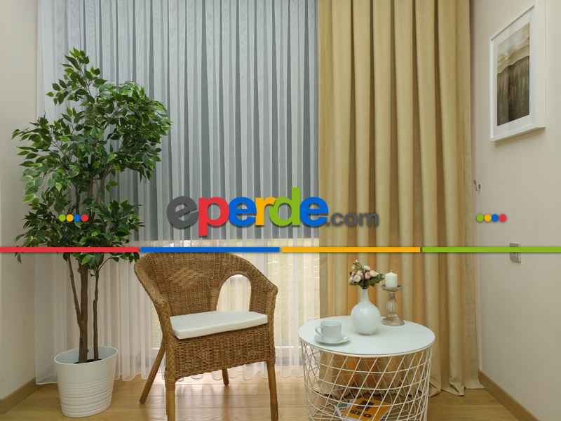 Soft Açık Bej Fon Perde Geniş En (285)- Açık Camel