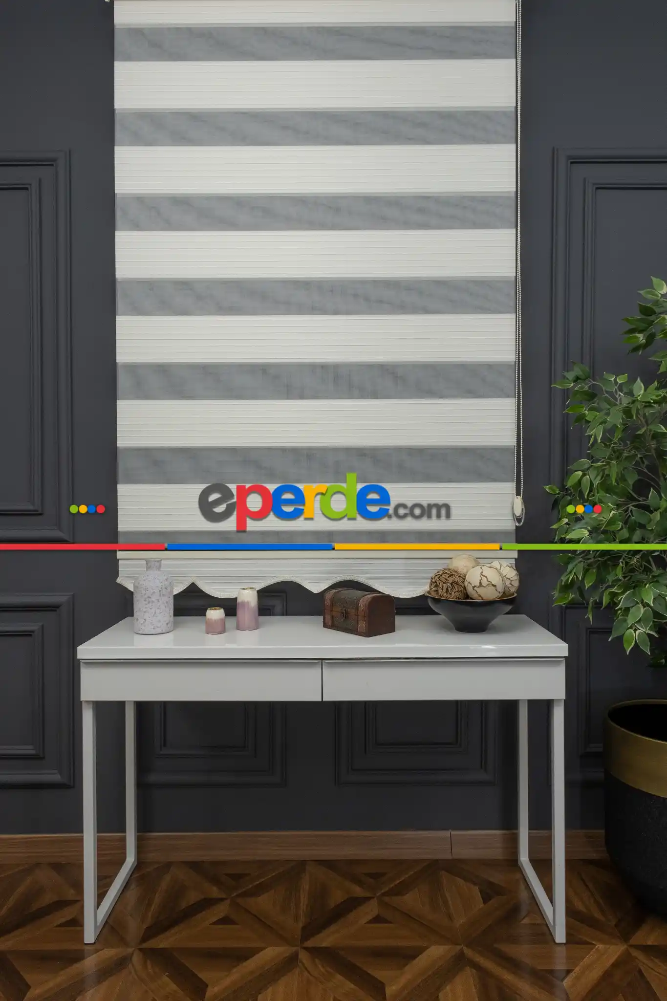 80x200 Hazır Krem Geniş Plise Zebra Perde