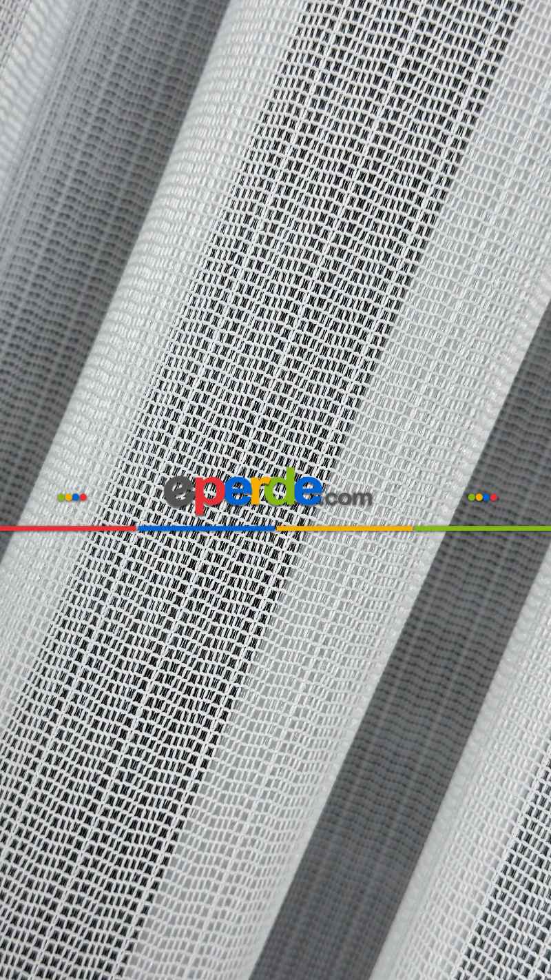 Brillant Ekru Hafif Simli File Tül Perde