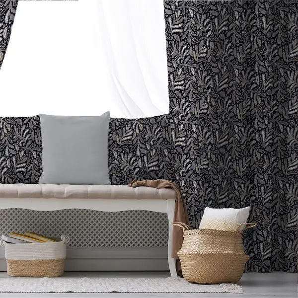 Oturma Odası Fon Perde Evim1599 Kumaşı Kalındır Duck Bezi Değildir- Mavi-beyaz