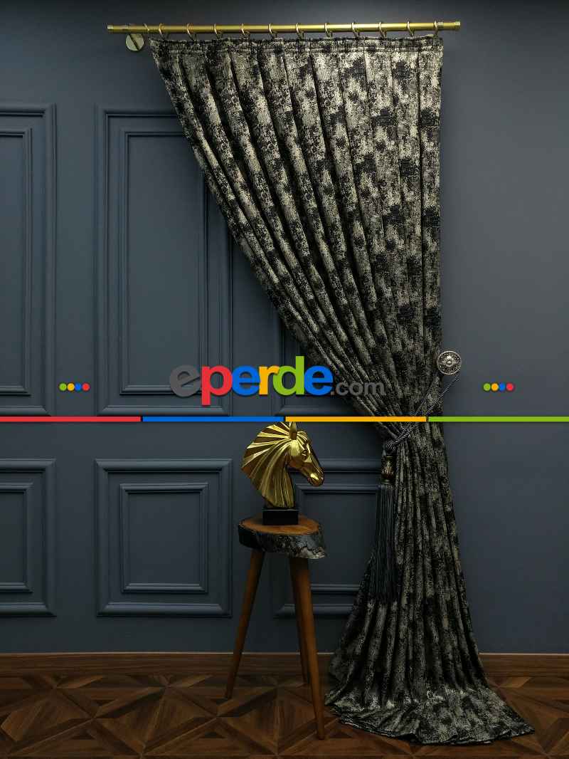 PatineDesenli Modern Desenli Jakarlı Salon Fon Perdesi 2021 Seriemodern Desenli Jakarlı Salon Fon Perdesi 2021 Series Özel Renkler- Siyah-bej-gri Açık-gri Koyu