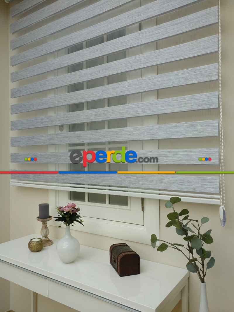 Yatak Odası - Zebra Perde -bambu Zebra (eco Serisi )- Gri Açık