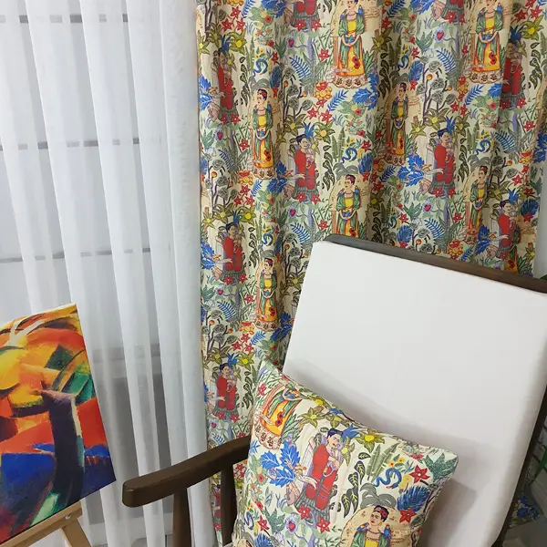 Popart Desenli Fon Perde Evmpopart5 Kumaşı Kalındır Duck Bezi Değildir- Çok Renkli 3