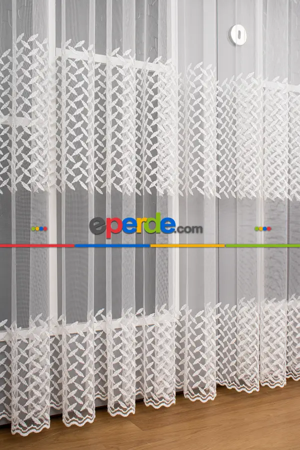 Kampanyalı Brode Tül Perde - Ekru