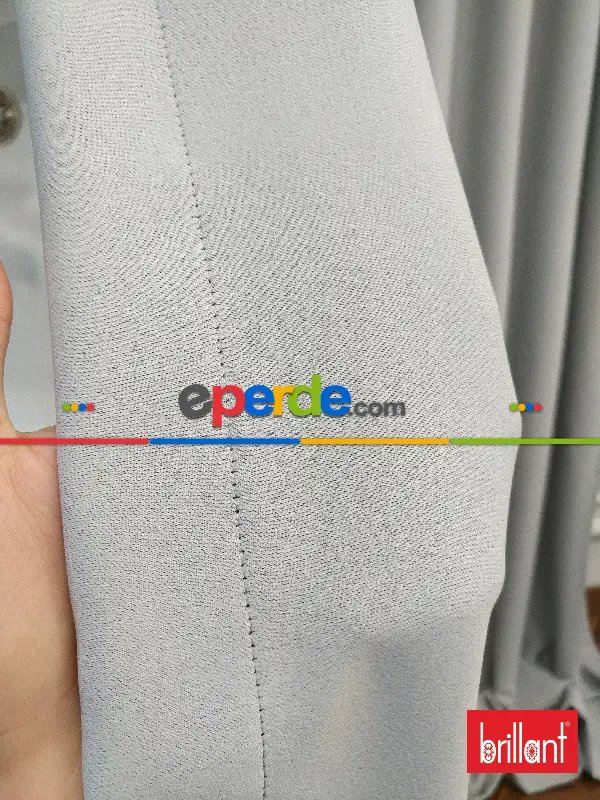 Yatak Odası - Brillant Karartma Blackout Açık Gri Renk Fon Perde- Gri Açık