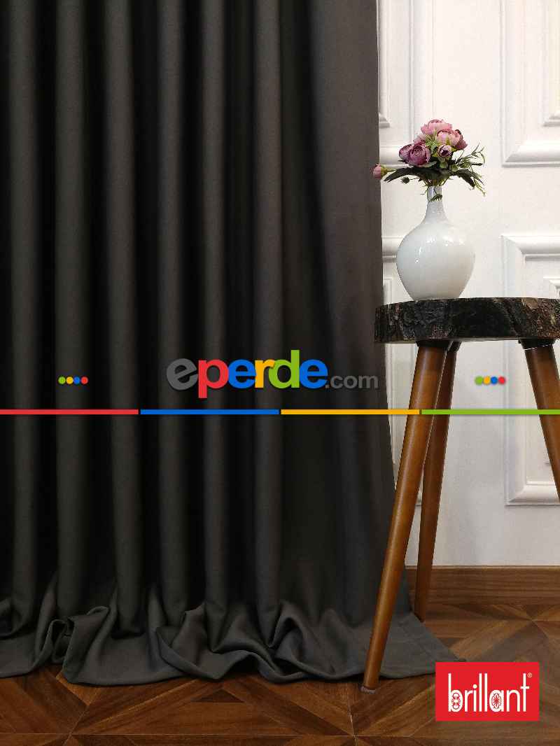 %99 Brillant Karartma Blackout Antrasit Gri Renk Fon Perde- Antrasit