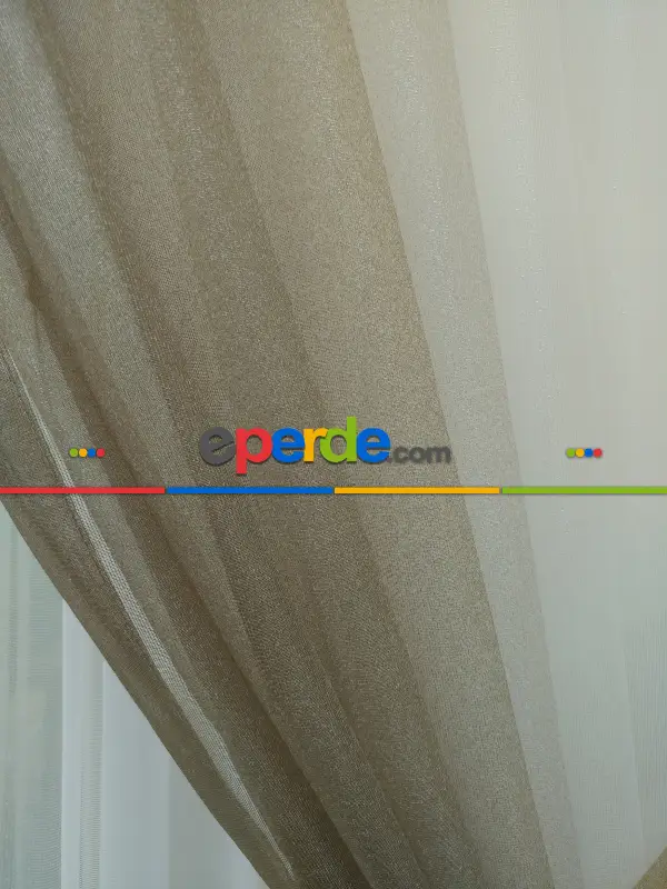Ekru-bej Geçişli Tül Fon Perde#- Bej-ekru
