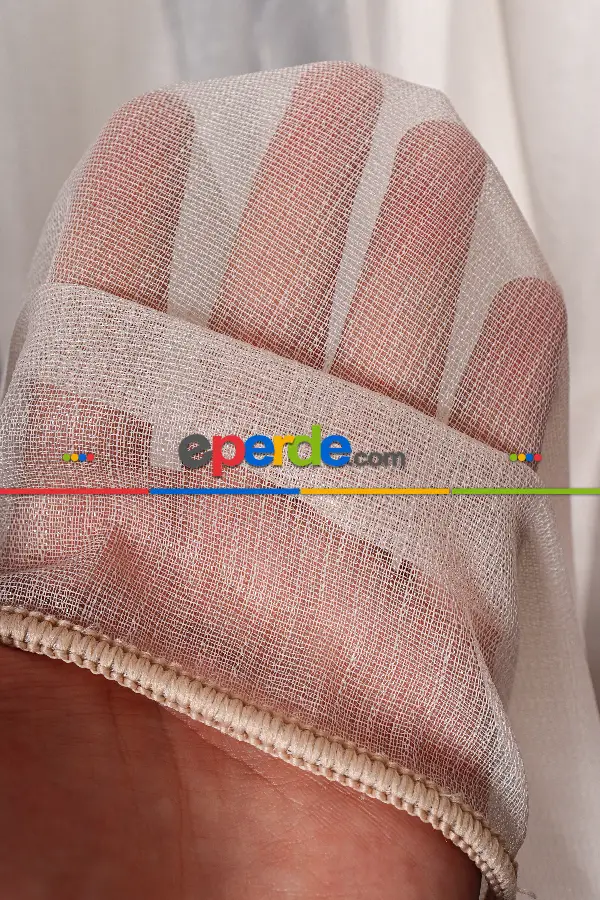 Krem Düz Tül Perde