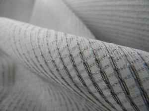 Mutfak - Çizgili Tül Perde - Açık Gri- Gri Açık