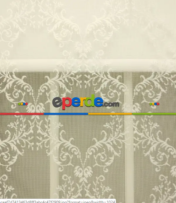 Tül Stor Çiftli Sistem Çerçeve Desen- Beyaz